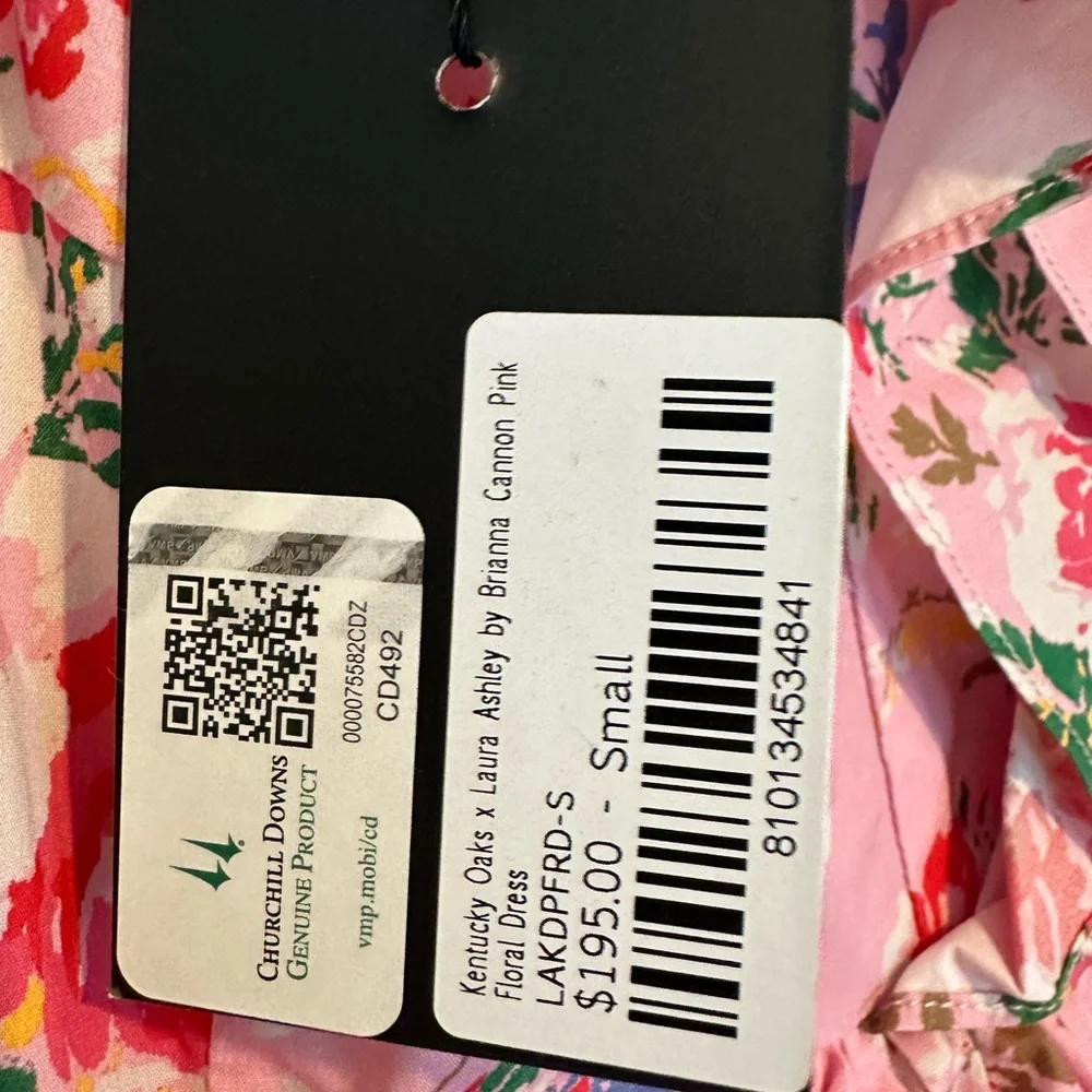 NWT Laura Ashley Pink Floral Ruffle Kentucky Derby Mini Dress - Picture 10 of 10